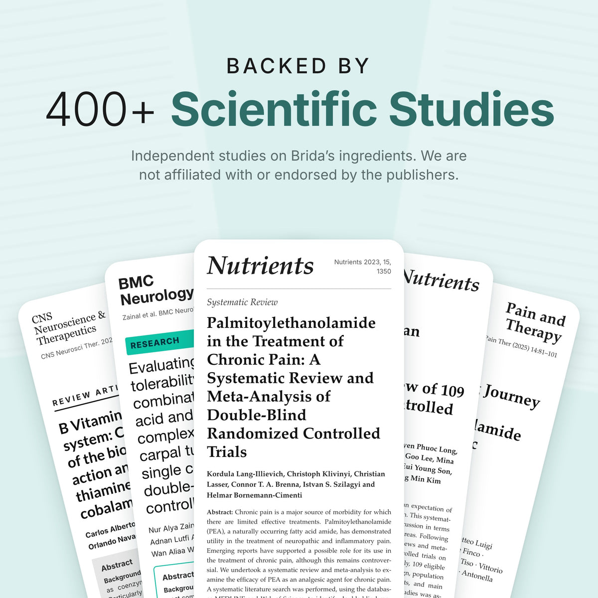 Backed by 400+ scientific studies on the ingredients in Brida Nerve Breakthrough